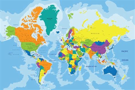 Obraz barevná mapa světa Dovido cz