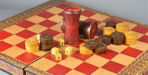 Ref3232 English Backgammon Chess Board Box Antique Chess Shop
