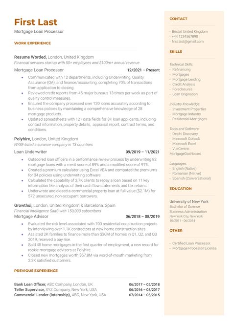 Mortgage Loan Processor Resume Example For 2023 Resume Worded - Vrogue