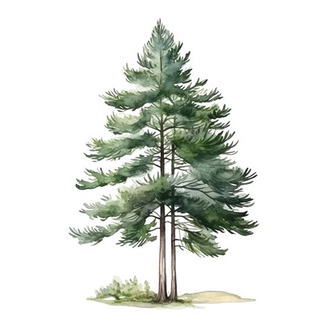 Pine Tree Watercolor Paint Pine Christmas Tree Png Transparent Image