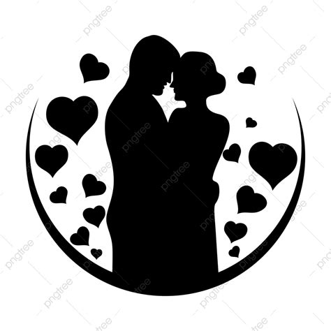 Wedding Couple Kissing Silhouette Transparent Background Wedding