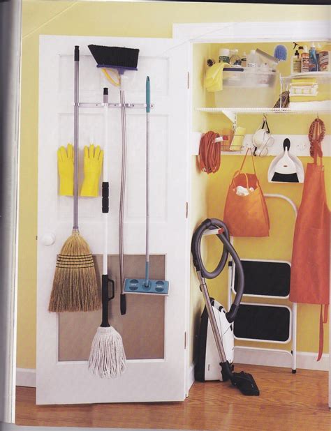 Broom Closet Uses Back Of Door Vacuum Hose Hangs Up With 3m Hook