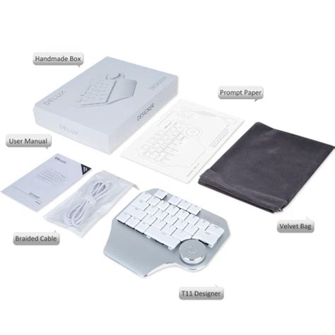 Delux T11 Keyboard Designer Com O Smart Dial 3 Grupo Personalizáveis
