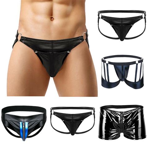 Knickers Us Mens Lingerie Gay Faux Leather G String Thong Bikini Brief