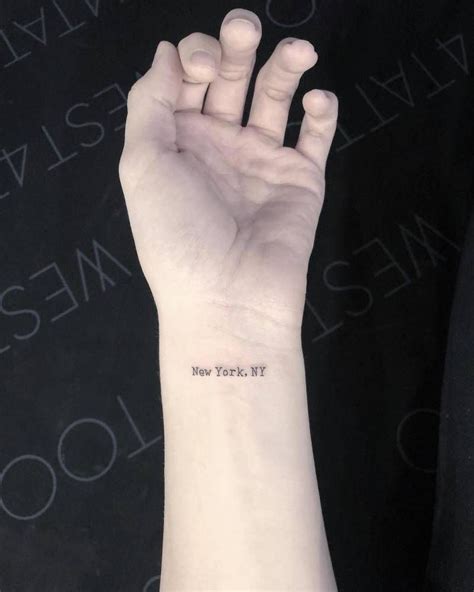 New York Ny Tattoo On The Wrist Word Tattoos On Arm Small Wrist