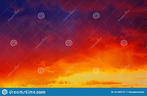 Light Orange Sunset Sky With Some Clouds Surface Abstract Flow Thunder