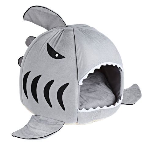 Cocopet Shark Bed For Small Cat Dog Cave Cozy Bed Removable Cushion