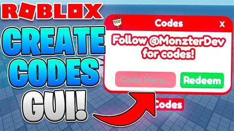 How To Create A Codes Gui On Roblox Youtube