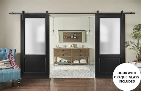 Buy Sturdy Double Barn Door 60 X 80 Inches With Lucia 22 Matte Black