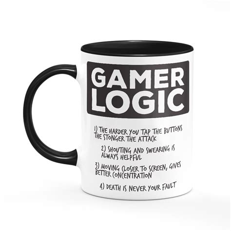 Gamer Logic Mug Funny Video Gamer Ps4 Xbox Joke T For Son Boyfriend