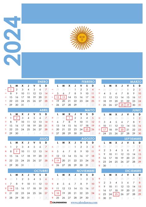 Calendario 2024 Argentina Con Festivos Pdf