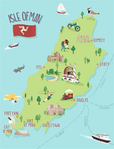 Known as mann, an island in the irish sea, is quite the conundrum! Isle of man map illustration by kerryhyndman.co.uk | New ...