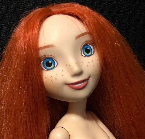 Disney Store Princess Barbie Doll Brave Merida Straight Ooak Hair Trim
