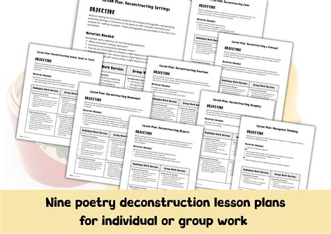 FREE Lesson Plans for Poetry Deconstruction - Use Alongside Poem Packs