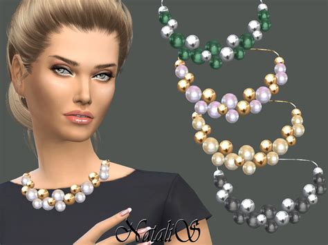 The Sims Resource Natalisgiant Pearls And Beads Necklace