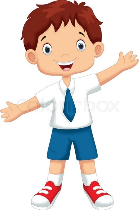 Vector Illustration Of Cute Boy In A School Uniform Stock Vector