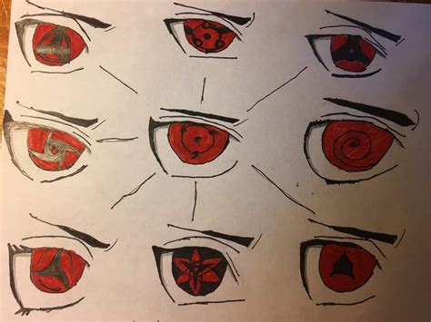 Uchiha Clan Naruto Sharingan Eyes Drawing