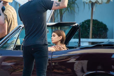 Kaia Gerber Poses With A Classic Car Photoshoot In Miami 01132020