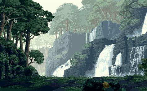 Free Download Hd Wallpaper Waterfalls Game Graphic Wallpaper Pixel