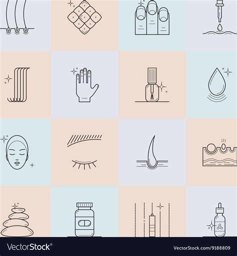 Set Cosmetology Line Icons Royalty Free Vector Image