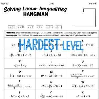 You may select which type of inequality and the type of numbers to use in the problems. Solving Linear Inequalities Worksheet Answer Key ...