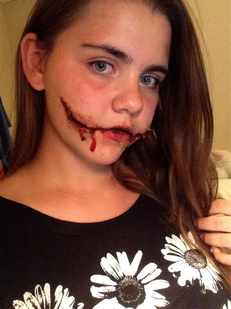 The act is usually performed with a utility knife or a piece of broken glass, leaving a scar. I took another shot at a Chelsea smile! I used scar wax ...