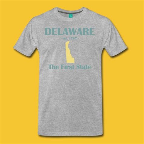 Delaware Est 1787 The First State Mens Premium T Shirt Shirtomic