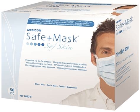 Safemask Sof Skin Tie On Koord Blauw Mondmaskers Medicom 50st