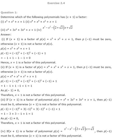 Ncert Solutions Class 9 Maths Ch 2 Polynomials