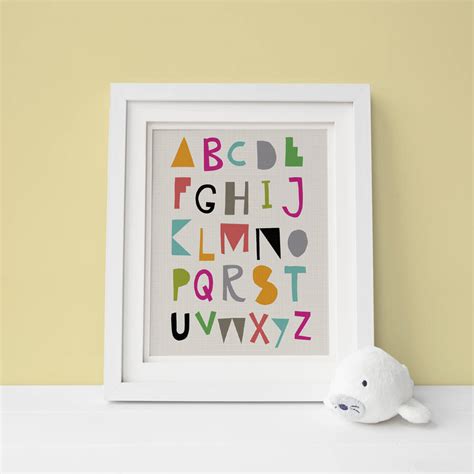Childrens Alphabet Poster Nursery Art By Yoyo Studio