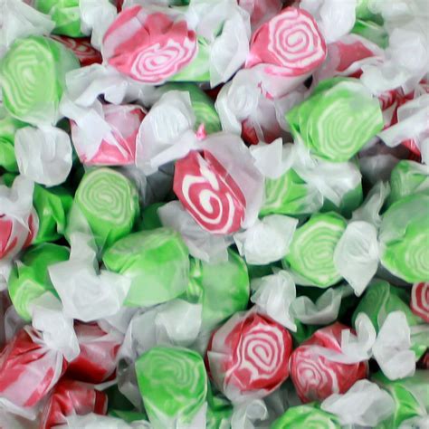 Red And Green Holiday Swirl Salt Water Taffy 3lb Christmas Candy