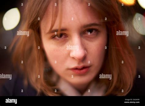 Closeup Of Drunk Woman At Night In Berlin Germany Stock Photo Alamy