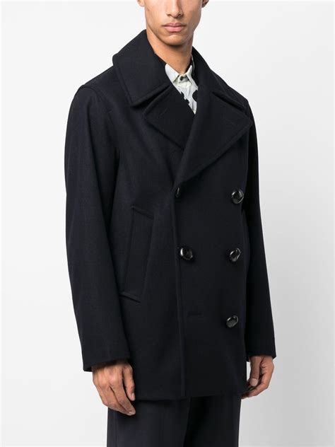 SANDRO Double Breasted Wool Coat Farfetch