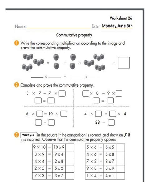Commutative Multiplication Worksheets Ks2