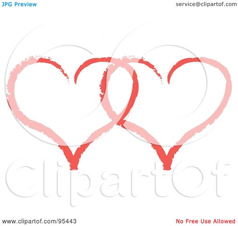 Royalty Free Rf Clipart Illustration Of A Red Heart Outline Design