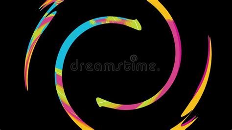 Abstract Rounded Twisted Abstract Circular Cosmic Rainbow Striped