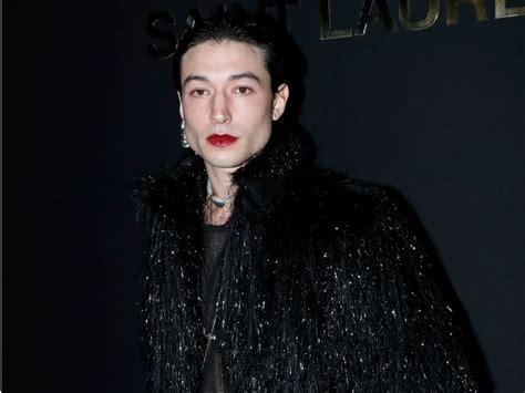 Ezra Miller Stunned at Paris Fashion Week With His Makeup and Red Lip