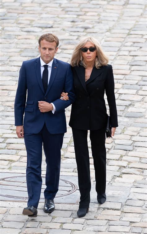 Brigitte Macron Wears Black Suit To Honor Actor Jean Paul Belmondo