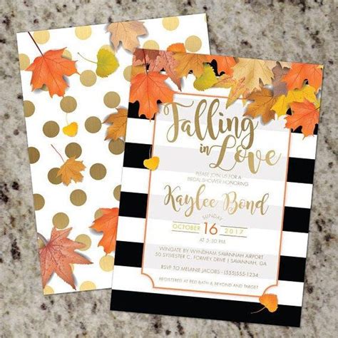 Gather yours with a personalized invitation that fits the style and tone of your event, from backyard bbq's to benefit balls. Fall Themed Bridal Shower Invitation Black and White Stripes | Etsy | Fall bridal shower invites ...