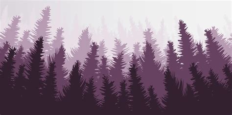 Vector Pine Forest Foggy Landscape Design 2207507 Vector Art At Vecteezy