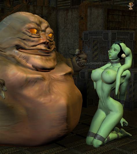 Rule 34 Bondage Breasts Chains Collar Female Green Skin Jabba The