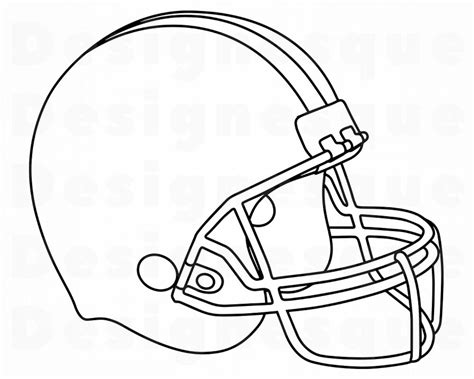 Football Helmet Outline 2 Svg Football Helmet Clipart Etsy