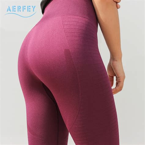 Aerfey 2018 New Women High Waist Thick Autumn Winter Yoga Pants Slim Hips Elastic Tights Running