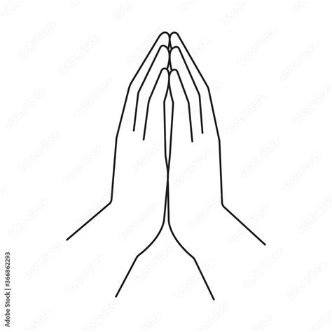 Vector Image Of Hands In Prayer Illustration Of Faith In God Symbol
