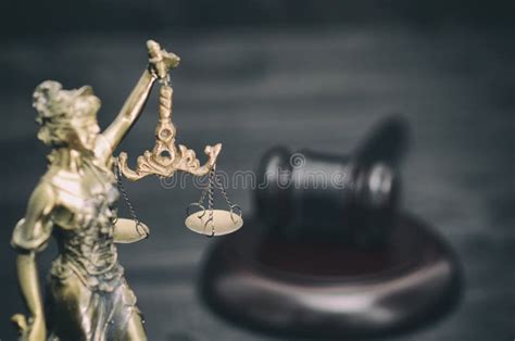 Scales Of Justice Judge Gavellady Justice On A Black Wooden