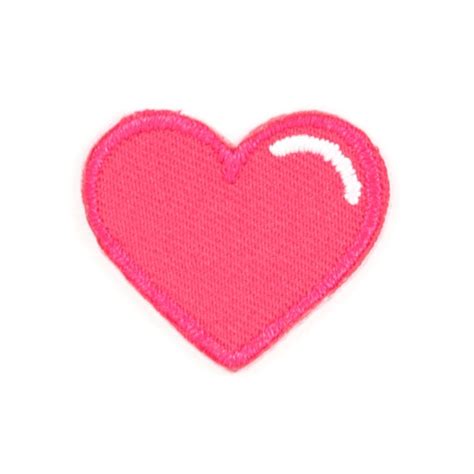 Pink Heart Embroidered Mini Sticker Patch Etsy