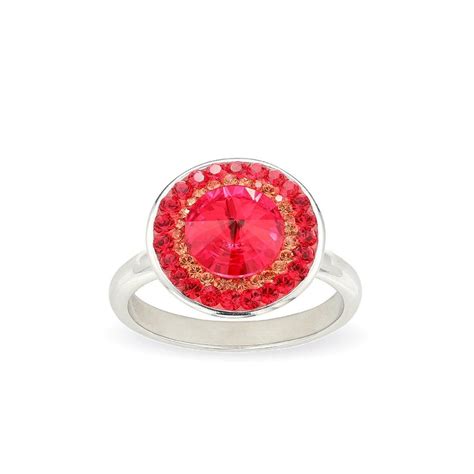 Swarovski Light Siam Red Ring For Women Sparkly Red Crystal Etsy