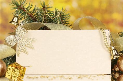 Premium Photo Blank Postcard Christmas Balls And Fir Tree
