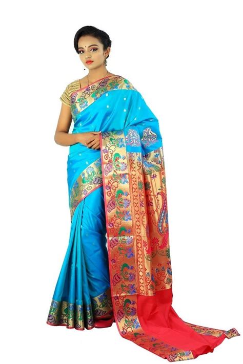 Wedding Wear Printed Paithani Silk Saree 63 M With Blouse Piece Machine Made At Rs 2000 In