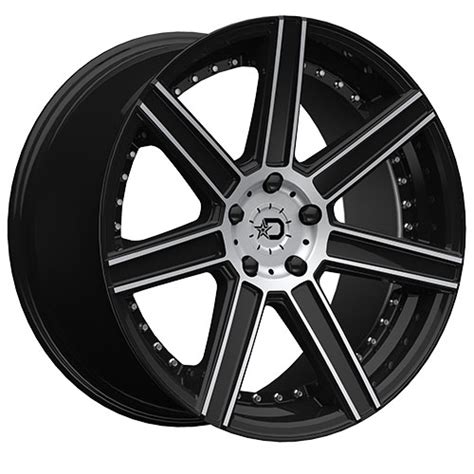 Dropstars Ds650 Gloss Black W Milled Spokes Wheels 5x45 20x10 40